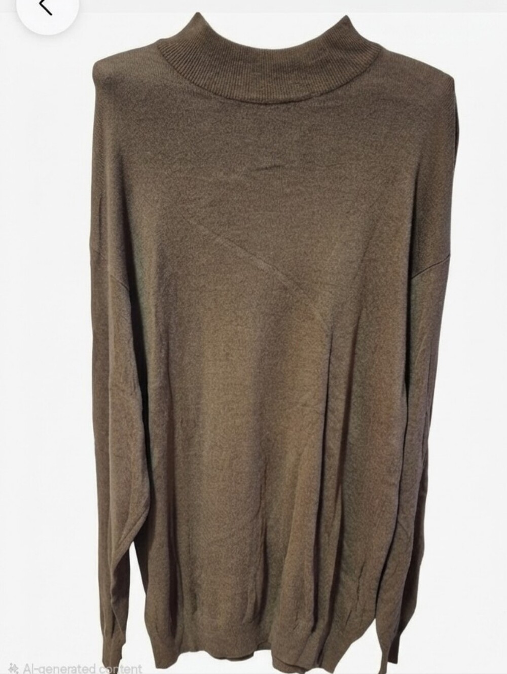 Eros Men's Mock Neck Sweater in Olive Brown Sz Large